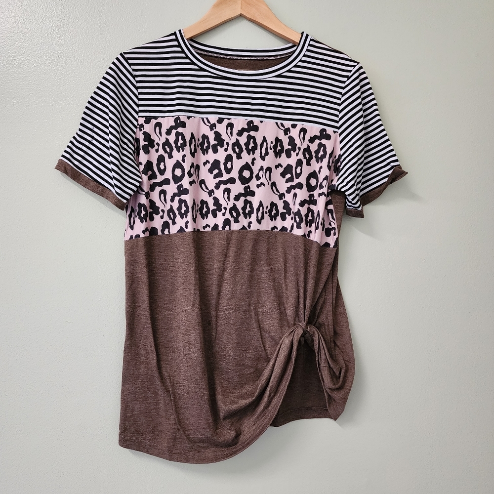 Animal print knot top